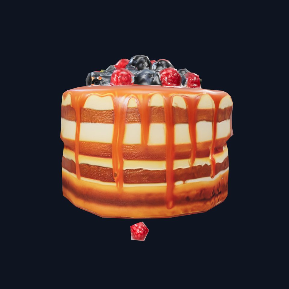 Caramel Berry Cake model pack